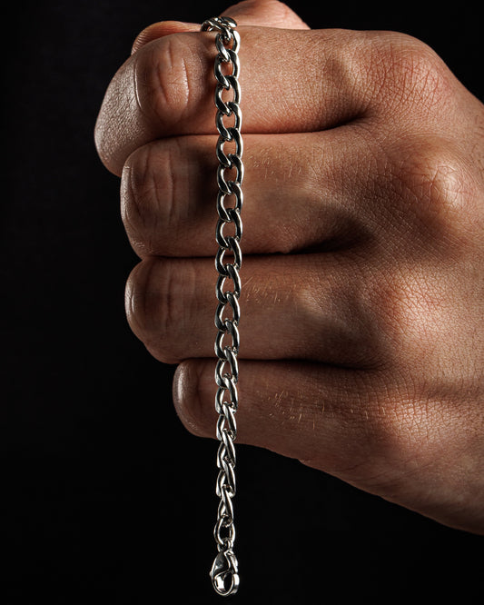 Nahaufnahme Cuban Armband - 4mm Edelstahlglieder